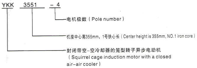 YKK系列(H355-1000)高压YKK3554-4/250KW三相异步电机西安泰富西玛电机型号说明